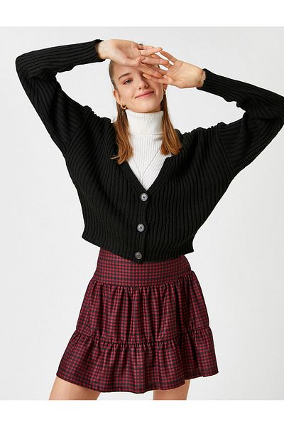 Koton Checked Ruffle Mini Skirt