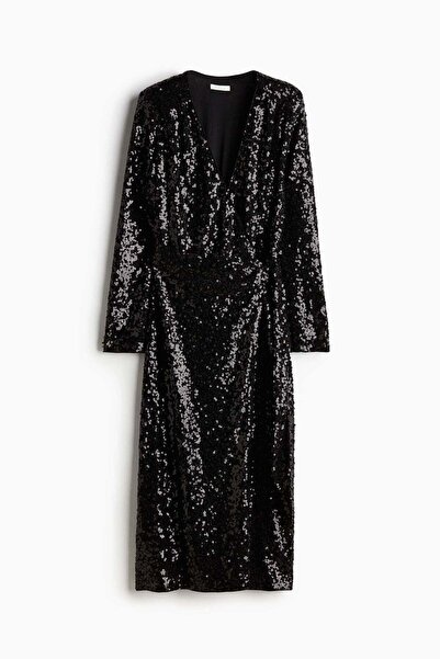 H&M Sequined wrap dress