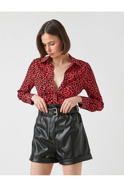 Koton Long Sleeve Leopard Printed Shirt