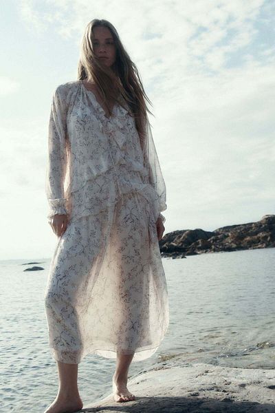 H&M Long chiffon dress