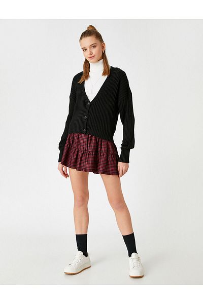 Koton Checked Ruffle Mini Skirt