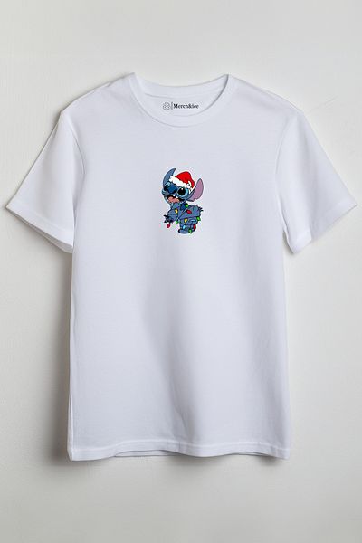 SM Satranç Medya Stitch Illuminated Christmas Printed Unisex T-Shirt