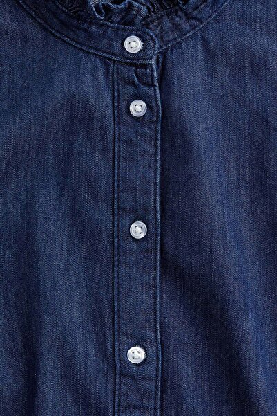 H&M Frill-trimmed denim blouse