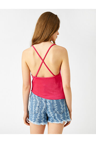 Koton Bluzka z satyny drapowanej na cienkich ramiączkach