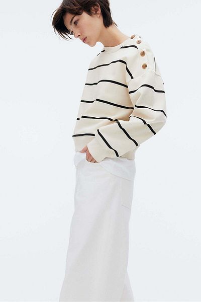H&M Button-detail sweatshirt