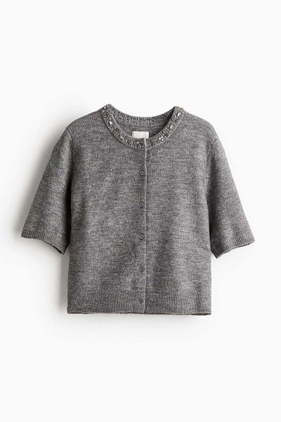 H&M كارديجان مزين بأحجار الراين