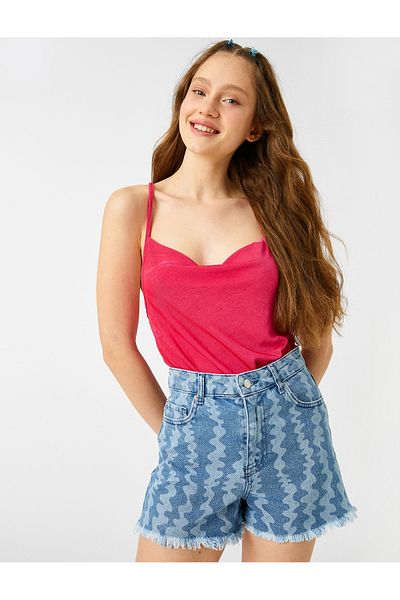 Koton Satin-Drape-Bluse mit dünnen Trägern