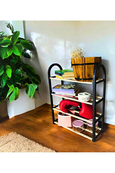 CimriKese Masif Ahşap Ayakkabılık, Kitaplık, Organizer, Çok Amaçlı Dekoratif Açık Ahşap Dolap