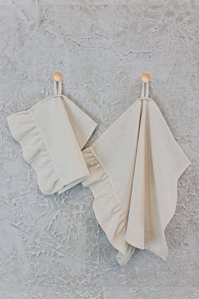 cotton maison Retro Set of 2 Ruffled Drying Cloths