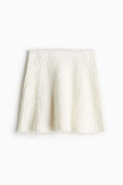 H&M Flared fluffy-knit skirt