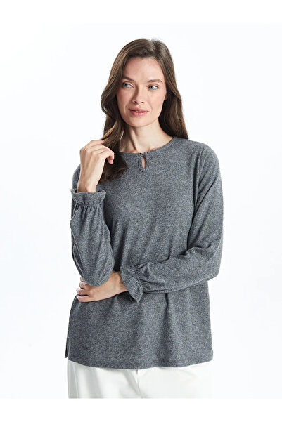 LC Waikiki LCW Grace Antrasit Bisiklet Yaka Kadın Bluz