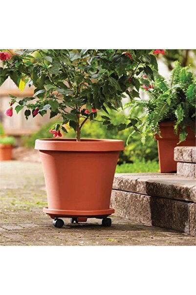 Genel Markalar Coadura Saksı Taşıyıcı ve Altığı 29 Cm Tekerlekli KAHVERENGİ