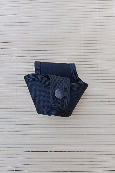 Burak Askeri Malzeme Özel Güvenlik impertex Kumaş Siyah Renkli Çıtçıtlı Açık Kelepçe Kılıfı