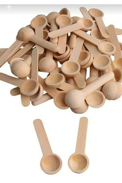 Buççin 12 Pieces Mini Bamboo Spice Spoons Knife Set for 1 Person Bamboo White 6 Months