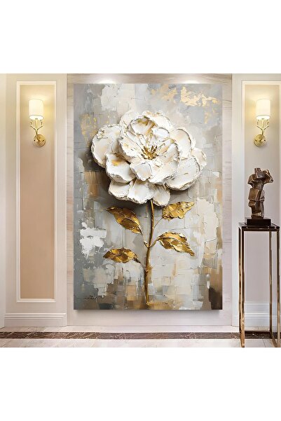 EMYA HOME Pictură pe pânză cu flori de aur 3D