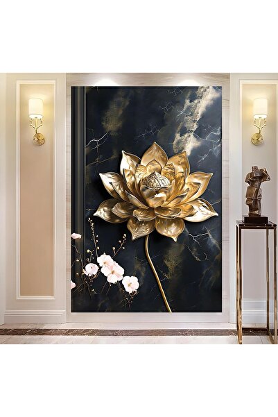 EMYA HOME Pictură pe pânză cu flori de aur 3D