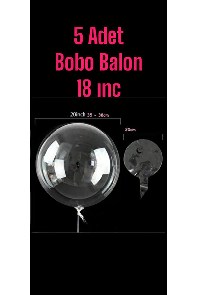 OGELAPARTY BOBO BALON (5 ADET )ŞEFFAF 18 Inc - ŞEFFAF BALON -BALON