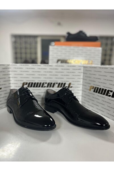 POWERFULL 718 Black Patent Leather Khaki? Leather? Men's Shoes