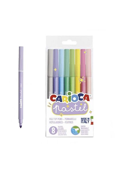 MR RZN STORE Carioca Pastel Super Washable Felt Tip Crayons Pack of 8