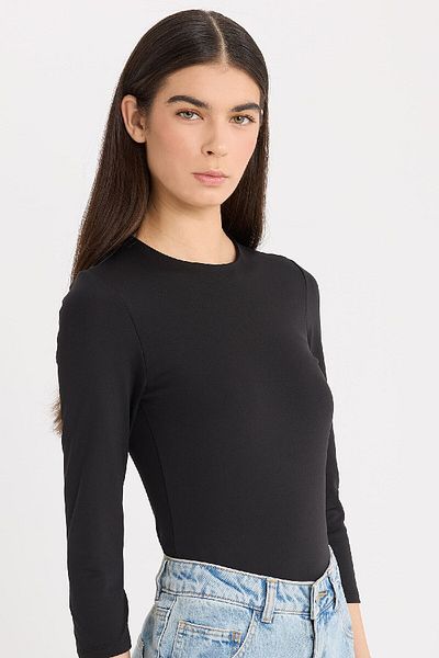 DeFacto Crew Neck Half Sleeve Snap Fastener Regular Fit Body - D6915Ax24Au