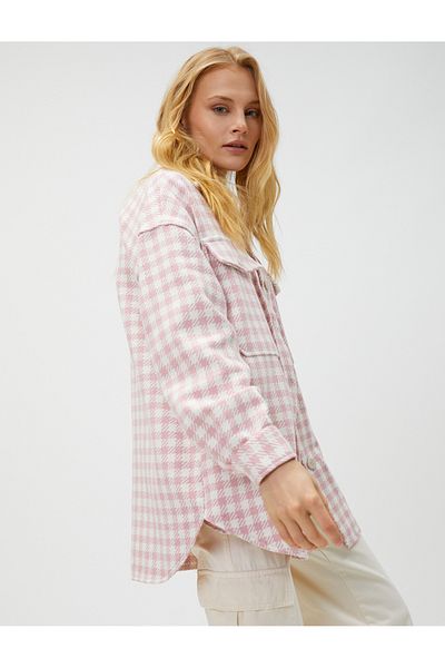 Koton Oversize Lumberjack Shirt with Pockets Buttons