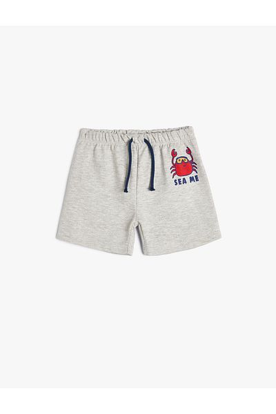 Koton Shorts Tie Waist Elastic Crab Print