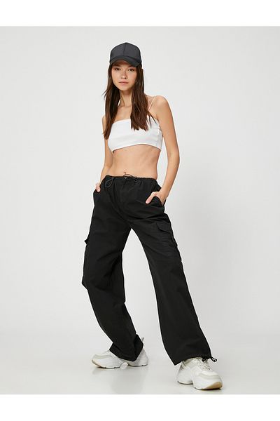 Koton Parachute Trousers with Cargo Pocket Detail and Stopper