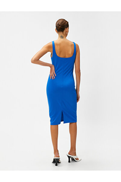 Koton Midi šaty s páskem do U, mini rozparkem