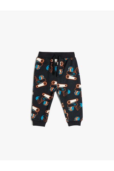 Koton Jogger Sweatpants Tiger Printed Tie Waist Ribbon