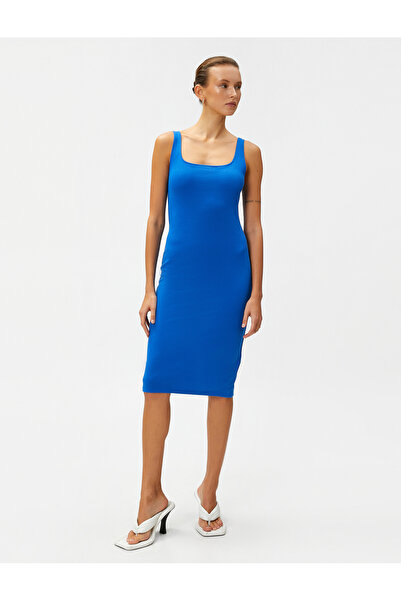 Koton Midi šaty s páskem do U, mini rozparkem