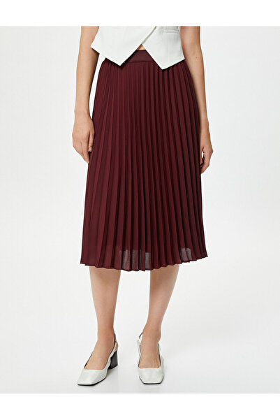 Koton Midi Pileli Etek Normal Bel