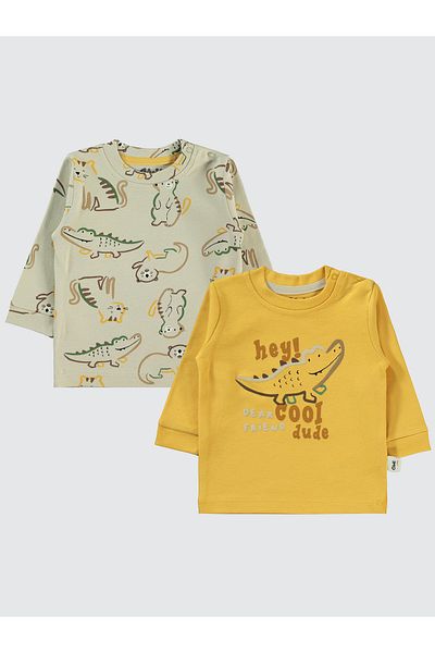 Civil Baby 6-18 Months Baby Boy Mustard Sweatshirt Set of 2