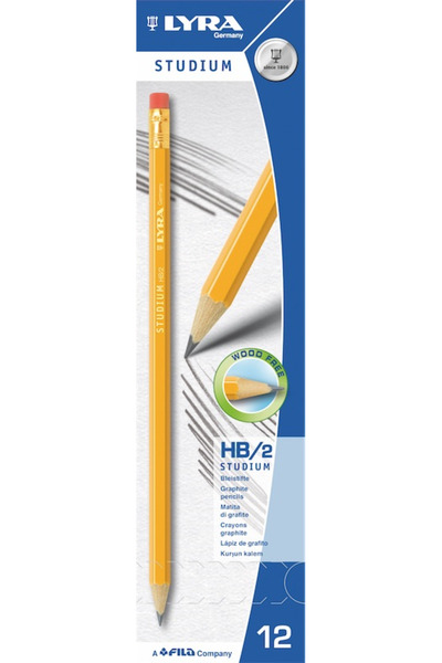 LYRA KURŞUN KALEM STUDIUM SİLGİLİ HB L1280100 - 12 ADET