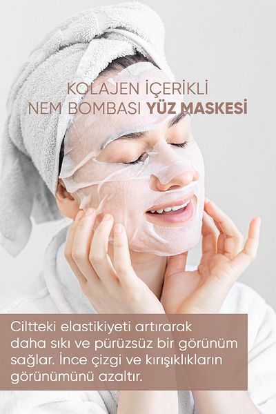 Besame Collagen Provitamin B5 Moisture Bomb Paper Face Mask 10 Pack