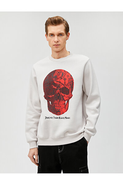 Koton Φούτερ με λαιμόκοψη Skull printed