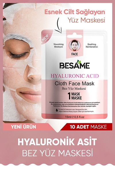 Besame Hyaluronic Acid Provitamin B5 Moisture Bomb Paper Face Mask 10 Pack