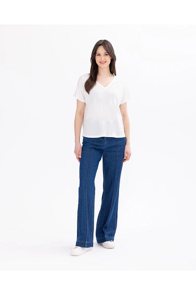 SEÇİL V-NECK WAIST LENGTH BASIC TEE