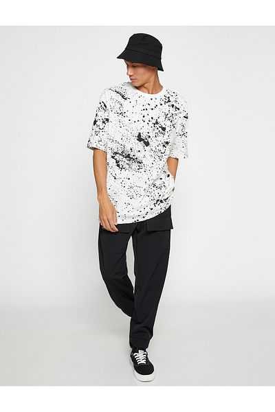 Koton Basic T-Shirt Crew Neck Print Detailed