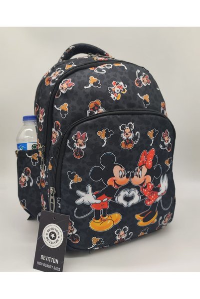 betto's 3 Piece Set First School Bag Set Girl Child Character Patterned Primary School Bag Black