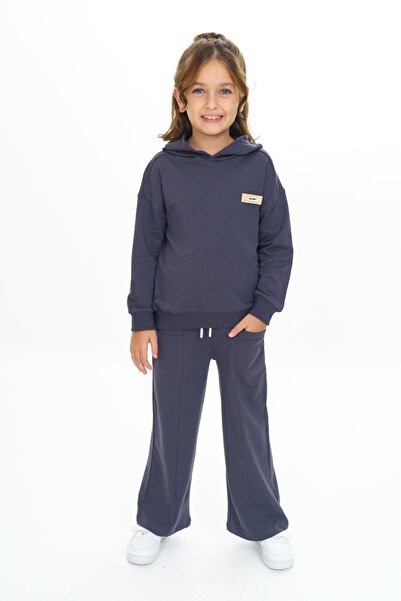 Toontoy Κοριτσίστικο Σετ Φόρμας με κουκούλα με Εμβλημα στο Μπούστο