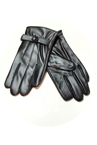 Genel Markalar Mugees Dokunmatik Ekran Uyumlu Erkek Suni Deri Eldiven