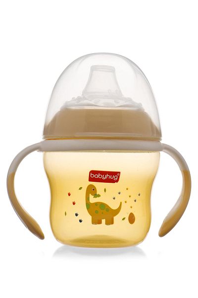 Babyhug Babyhug Twin Handle Soft Spout Cup for Babies, BPA-Free & Non-Toxic, Leak-Proof, 150mL - Yellow, 6M+