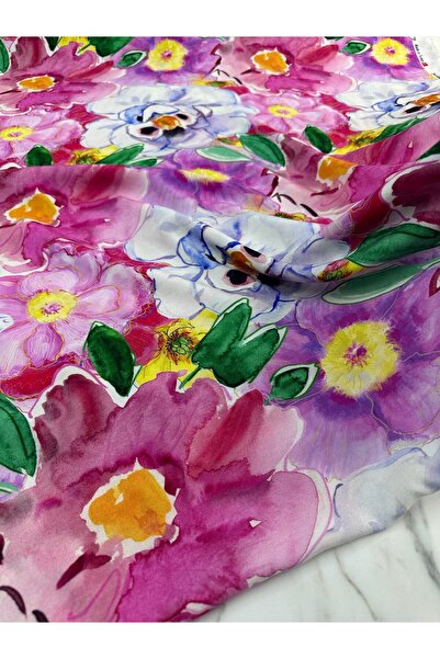 ipekkumaş فستان رقمي من الخيزران بنمط زهرة بحر إيجه، قماش فيسكوز