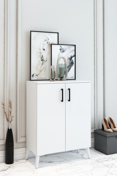 DMC Home Beyaz Ayakkabılık - 95x70x35 - %100 MDF