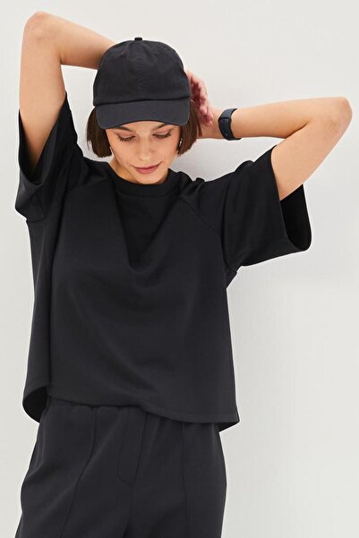 Allyco Κανονικό πλεκτό μπλουζάκι με διπλό μανίκι Crew Neck