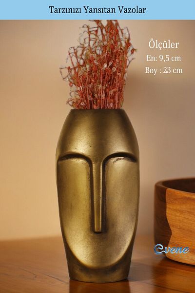 Evene Vase Small Vase Tabletop Vase Home Decoration Vase Gold Antique Color Model 32