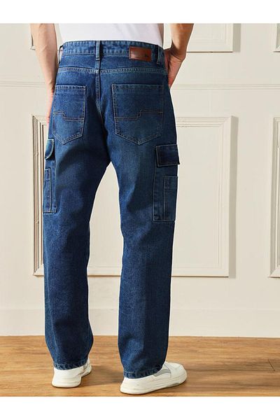 Dennis Lingo By Styli Mid Rise Relaxed Fit Cargo Pockets Jeans