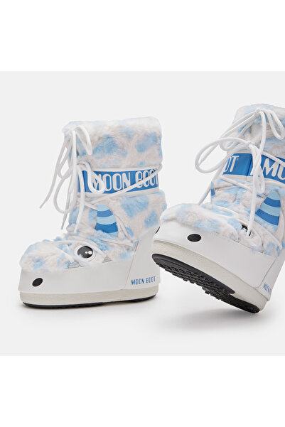 MOON BOOT Kadın / Kız Bot (Kar) 80D3400260-AF19 Moon Boot Icon Yeti Faux Fur White/Light Blue (27-34)