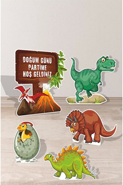 neşeli günlerim مجموعة لوحة قدم بمفهوم الديناصورات