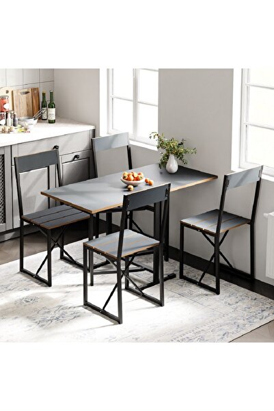 Güzelkan Katlanır 4 Kişilik Mutfak Masa Sandalye Takımı